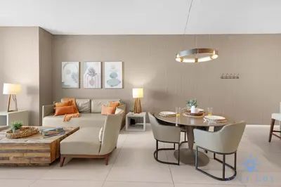 a living room with a couch and a table at Upper Level Penthouse - Amazing Views Beach & Intracoastal in Hollywood