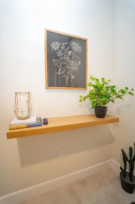 a shelf on a wall with two plants on it at Miami Luxury 5BD Home! Next to Wynwood & Design district in Miami