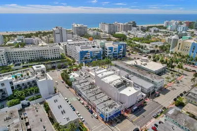 an aerial view of a city with buildings at SOBE MONARCH 2 - 2 Bedroom 2 Bathroom Apts - 2 Independent 1 bedrooms apts in Miami Beach