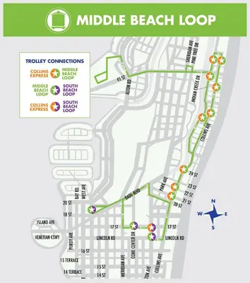 a map of the middle beach loop at Newely remodeled apartment only 1 min to the beach! in Miami Beach