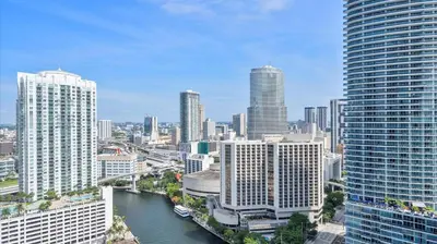 a view of a city with a river and buildings at Icon Brickell Stay, Pool, Spa, Views, Restaurants in Miami
