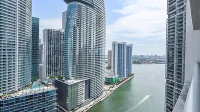 a view of a river in a city with tall buildings at Icon Brickell Stay, Pool, Spa, Views, Restaurants in Miami