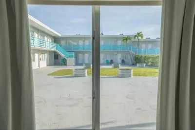 a view of a building from a window at The Biscayne Hotel in Miami