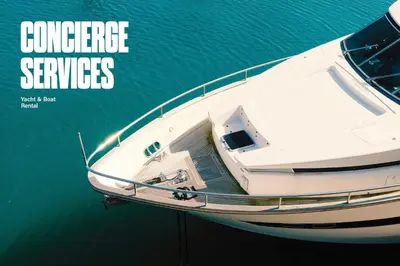 a white boat in the water with the words conference services at La Vie Boheme 2 - Charming Oasis w Parking in Miami