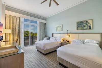 a hotel room with two beds and a window at Breathtaking 2 Bedroom Condo Placed at Ritz Carlton-Key Biscayne in Miami