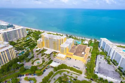 an aerial view of a resort near the ocean at Lovely Deluxe Unit Located at Ritz Carlton - Key Biscayne! in Miami