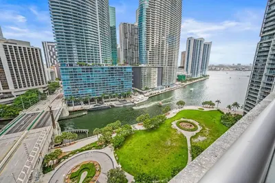 a view of a city with tall buildings at Luxurious Ocean View Unit Brickell W residences in Miami