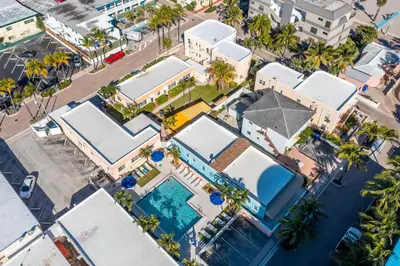 an aerial view of a villa with a swimming pool at 310 Oasis Paradise in Hollywood
