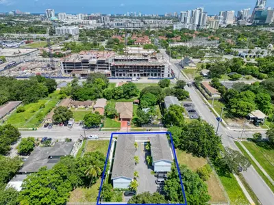 an aerial view of a park with a city in the background at Sistrunk Shades Villa #5 - New Townhome in Downtown Fort Lauderdale in Fort Lauderdale