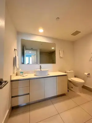 a bathroom with a sink and a toilet at 3Bed/2Bath Hallandale Beach in Hallandale Beach