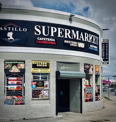 a store with signs on the side of it at Cute Private Room, near the Airport - Free parking - 02 in Miami