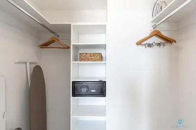 a walk in closet with a microwave and a radio at Wrap Around BalconyParadise Beach Amazing Pools in Hollywood