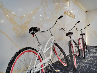 two bikes parked next to each other in a room at Breathtaking resort condo w beach service Unit 908 in Miami Beach