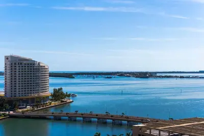 a view of a large body of water with a building at ICON W BRICKELL BY IMD MIAMI Splendid Ocean View 2BR 1BA in Miami