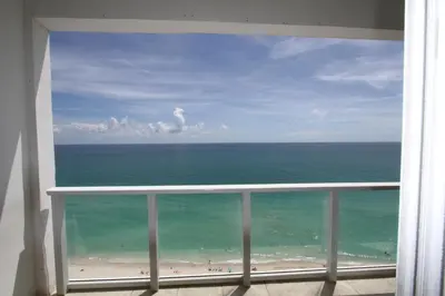 a view of the ocean from a condo balcony at Castle Ph2 Balcony Oceanfront Condo, Beach Access, Pool, Tennis, Free Parking in Miami Beach