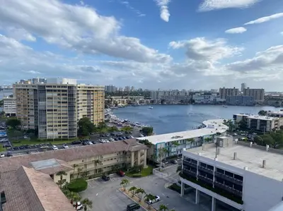 a view of a city with a body of water at Oceanfront Elegance, Full Kitchen & Miami Beach Charm -A in Hallandale Beach