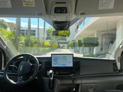 a view of the inside of a car with a laptop computer at Chic Studio in Miami Sleeps 4, Full Bath, Great Vibe in Hallandale Beach