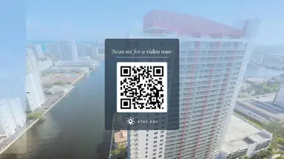 a jigsaw puzzle on the side of a building at Upper studio with Balcony - Pool - Gym in Hallandale Beach
