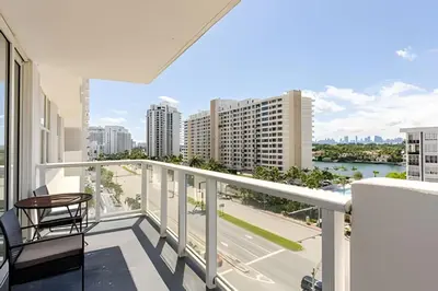 a balcony with a view of the city at Pavilion - Stunning bay view in Miami Beach