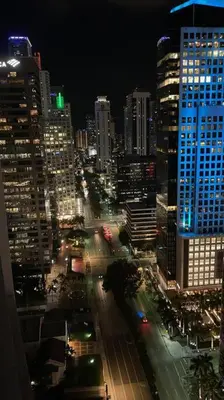 a view of a city at night with at Studio at Icon Brickell Luxury Waterfront Building in Miami