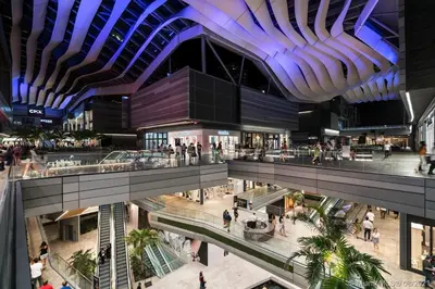an overhead view of a shopping mall with people at Miami Brickell 3 Bedrooms high ceiling loft in Miami
