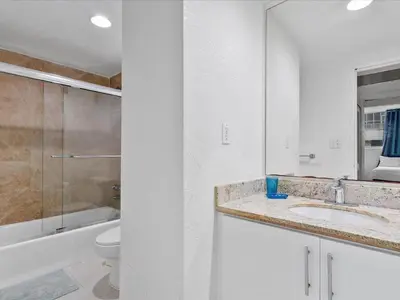a bathroom with a sink and a toilet at Ocean View 1 bed Sian 11th floor Miami in Hollywood
