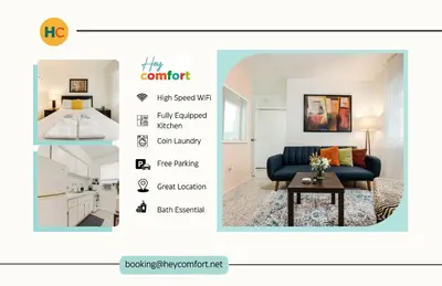 a rendering of a living room with a blue couch at Little Havana 1BR Apt w Parking in Miami