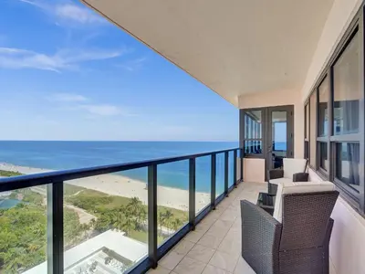 a balcony with a view of the ocean at Ocean Front Penthouse 2BD 2 Balconies PH-2 in Miami Beach