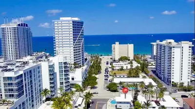 a view of a city with tall buildings and the ocean at Bayshore Breeze 10 in Fort Lauderdale