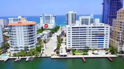 a view of a city with tall buildings at Ocean Breeze Free Parking Apt 5 in Fort Lauderdale