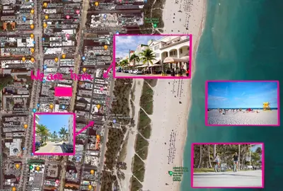 a map of the beach and the ocean at Zen Vibe on the Beach /700 SqFt in Miami Beach