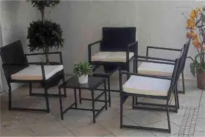 a group of chairs and a table in a room at Club at Brickell Bay Bayview Balcony 1BR Free Parking in Miami