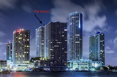 a group of tall buildings in a city at night at Ray of Light! Miami Penthouse! in Miami