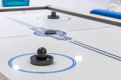 a pair of hockey sticks on a hockey puck at Lakefront Villa and Paddle Board TGH in Miami