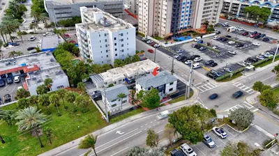 an aerial view of a city with a parking lot at Condo Right off Las Olas - Steps to FTL Beach 2A in Fort Lauderdale