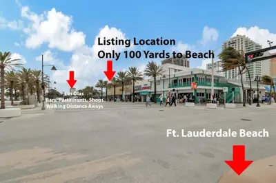 an empty street with two arrows pointing to an intersection at Lux Villa 3br 2ba off Las Olas in Fort Lauderdale