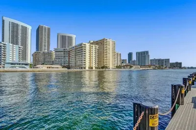 a view of a city from a river with buildings at Upscale Resort 4 Bedrooms 3 bath in Hallandale Beach