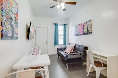 a living room with a couch and a table at Comfy 1 B/R, Near Ocean Dr & Beach - South Beach in Miami Beach