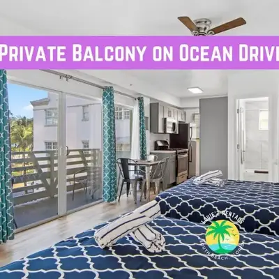 Balcony Beach View w/2 Queen beds