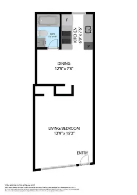 a rendering of a floor plan of a dupominium at Deco Apt w/2 Queen Beds on Ocean Dr, South Beach in Miami Beach