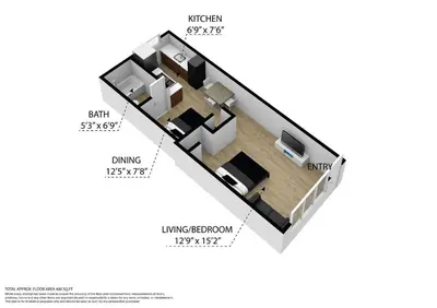 a diagram of a floor plan at Deco Ocean Dr Deal, w/2 Queen Beds, South Beach in Miami Beach