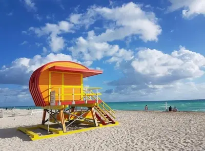 a life guard station on the beach at BEST DEAL! 2 Bedroom Modern Beachfront by YouRent! in Miami Beach