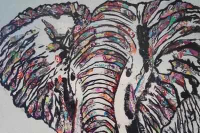 a drawing of an elephant with a heart at Prime Location 1-Bed Retreat With Free Parking in Miami