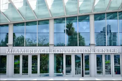 a glass building with the words miami beach convention center at Hotel Miami Beach Convention Center in Miami Beach