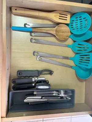 a drawer filled with lots of utensils at Apartment in Hollywood close to shops & beach 110 in Hollywood
