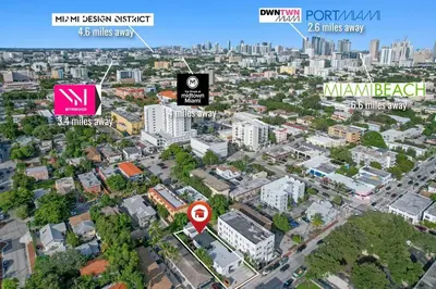 an aerial view of a city with buildings at Villa 2 in Miami in Miami