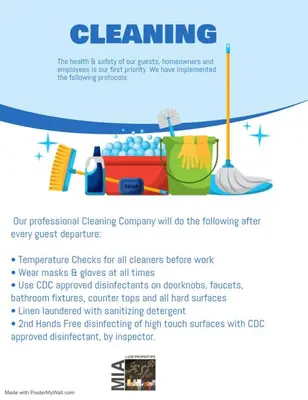 a flyer for a cleaning company with a couch at Coconut Grove 10th Fl Studio Parking Included in Miami