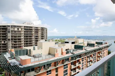 a view from the balcony of a building at Deluxe Studio in Coconut Grove City and Bay views Includes Parking in Miami