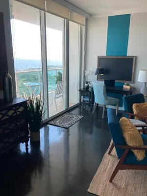 a living room with a view of a living room at Luxury Penthouse with Private Rooftop Terrace in Coconut Grove Hotel in Miami