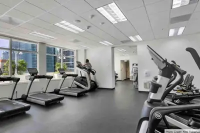 a gym with cardio equipment in a building at Beautiful 1 Bed 1 Bath • Brickell • Bay View in Miami